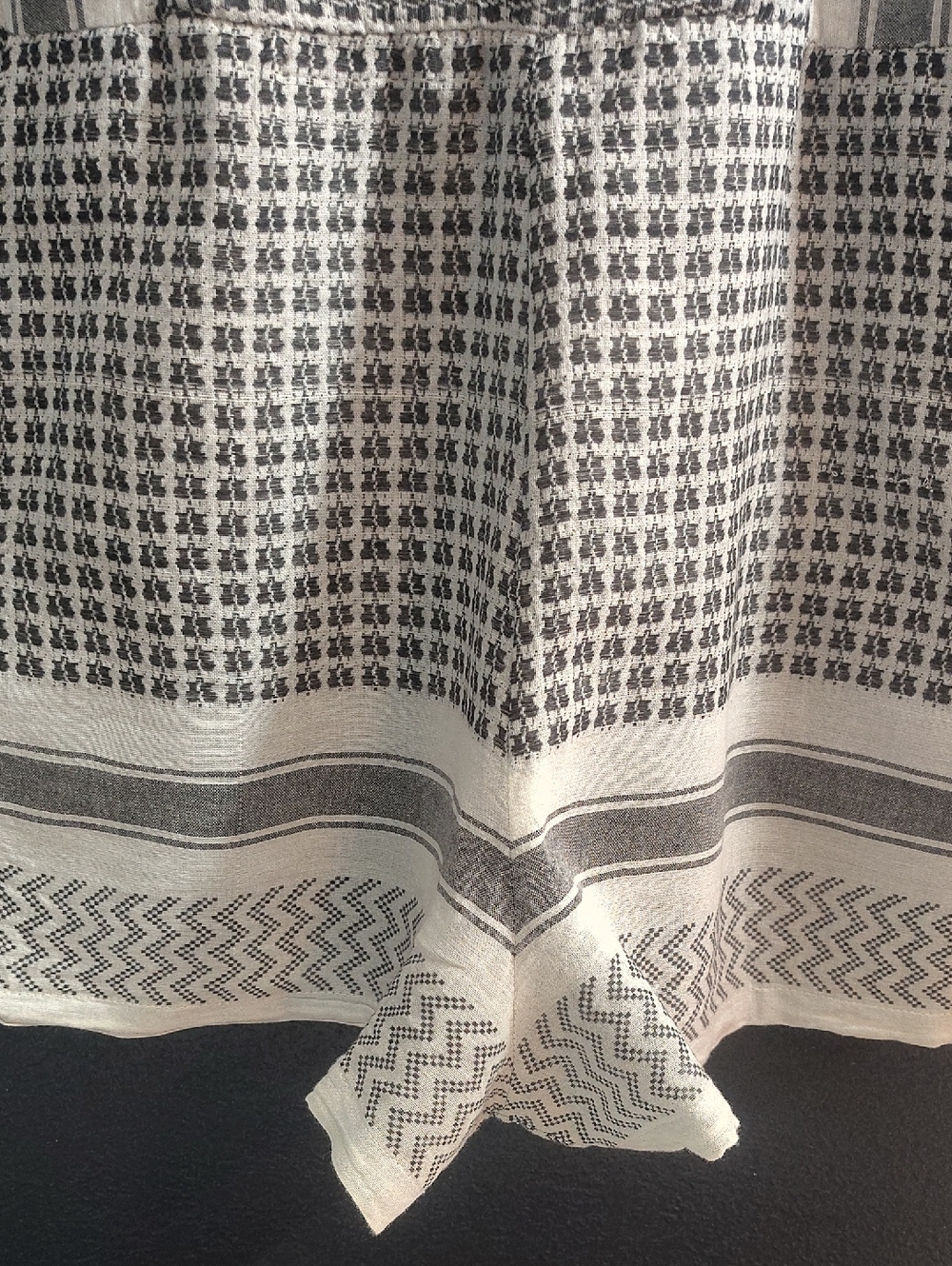 Angie  Cotton Black and White Keffiyeh Patterned Halter Romper Playsuit - Picture 4 of 6